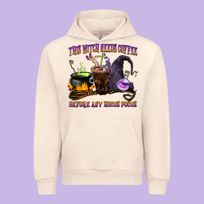 This Witch Needs Coffee Before Any Hocus Pocus Urban Hoodie Designed By Barkaloodesign