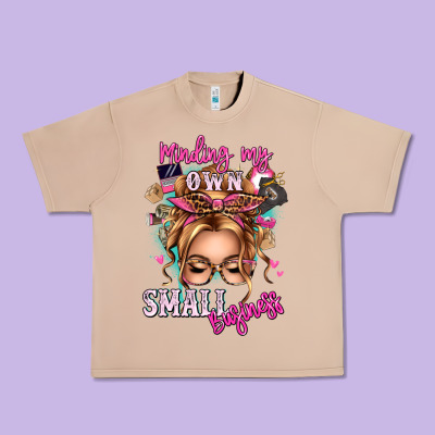 Minding My Own Small Business Blonde Messy Bun Urban Heavy Tee Designed By Texasbilliewilder