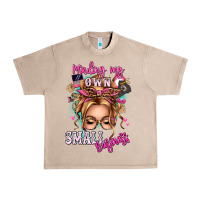 French Oak minding my own small business blonde messy bun Urban Heavy Tee - texasbilliewilder