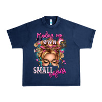 Navy minding my own small business blonde messy bun Urban Heavy Tee - texasbilliewilder