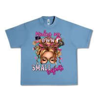 Pebble Blue minding my own small business blonde messy bun Urban Heavy Tee - texasbilliewilder
