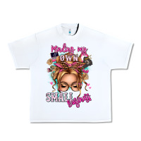 White minding my own small business blonde messy bun Urban Heavy Tee - texasbilliewilder