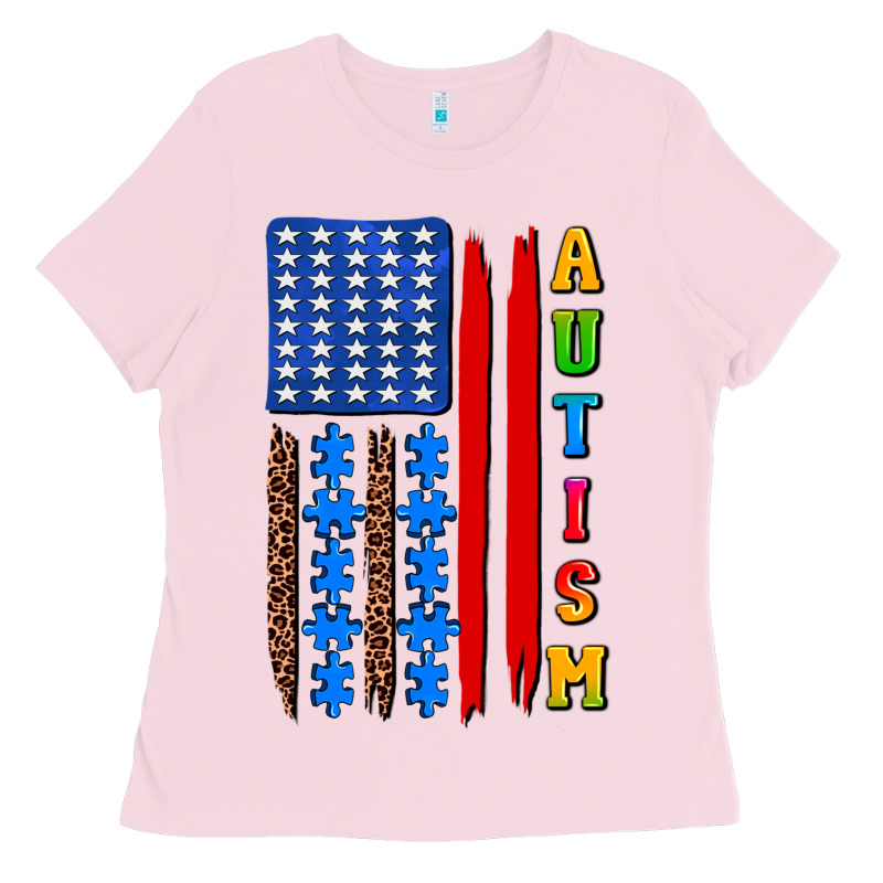 Autism American Flag Ladies Tee by AdoDesignShop | Teevron
