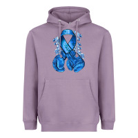 Lavender blueribbon with boxing gloves Heavyweight Hoodie - NancyCooperArtShop