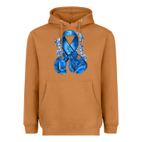 Meerkat blueribbon with boxing gloves Heavyweight Hoodie - NancyCooperArtShop