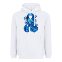 White blueribbon with boxing gloves Heavyweight Hoodie - NancyCooperArtShop