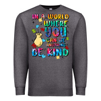 Charcoal Heather in a world where you can be anything Premium Sweatshirt - MaliasSmallBusiness