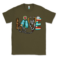 Army Green love nurse Classic Tee - CowhideDigitalArt