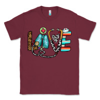 Burgundy love nurse Classic Tee - CowhideDigitalArt