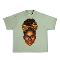 Oil Green afro woman messy bun Urban Heavy Tee - texasbilliewilder