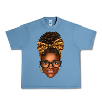 Pebble Blue afro woman messy bun Urban Heavy Tee - texasbilliewilder
