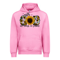 Fuchsia Pink with god all things are possible sunflower Urban Hoodie - Jasminsmagicworld