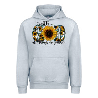 Heather Grey with god all things are possible sunflower Urban Hoodie - Jasminsmagicworld