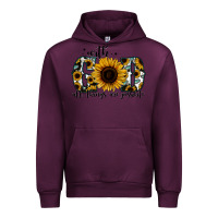 Mauve Wine with god all things are possible sunflower Urban Hoodie - Jasminsmagicworld