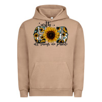 Pigment Burro with god all things are possible sunflower Urban Hoodie - Jasminsmagicworld