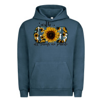 Pigment Midnight Navy with god all things are possible sunflower Urban Hoodie - Jasminsmagicworld