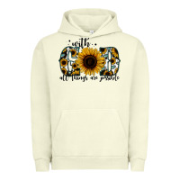 Pigment Pistachio with god all things are possible sunflower Urban Hoodie - Jasminsmagicworld