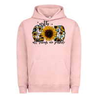 Pigment Salmon with god all things are possible sunflower Urban Hoodie - Jasminsmagicworld