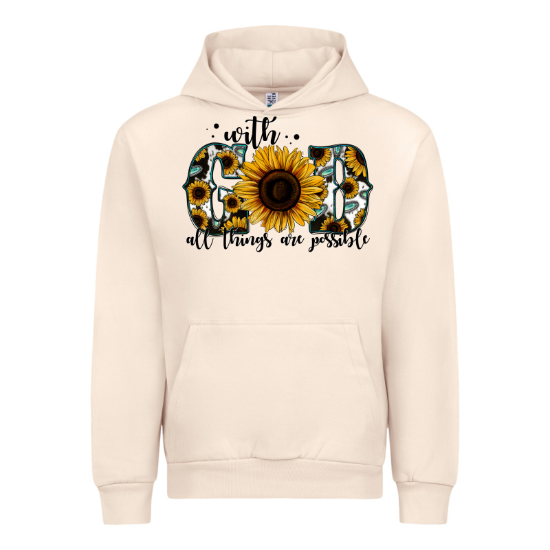 With God All Things Are Possible Sunflower Urban Hoodie by Jasminsmagicworld | Teevron