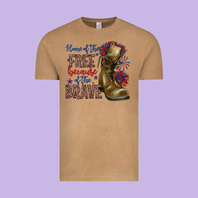 Home Of The Free Because Of The Brave Vintage Tee Designed By Zillion Design Studio