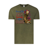 Vintage Olive home of the free because of the brave Vintage Tee - Zillion Design Studio