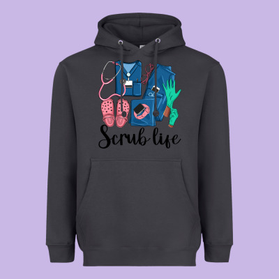 Scrub Life Nurse Heavyweight Hoodie Designed By Lillyallendesigns
