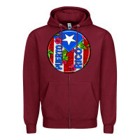 Burgundy puerto rico coasters Zipper Hoodie - AdoDesignShop