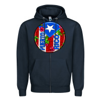 Navy puerto rico coasters Zipper Hoodie - AdoDesignShop