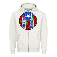 Oatmeal Heather puerto rico coasters Zipper Hoodie - AdoDesignShop