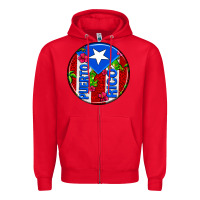 Red puerto rico coasters Zipper Hoodie - AdoDesignShop