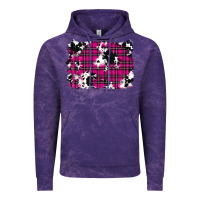 Cloud Purple Pink Christmas Plaid Cowhide Pattern Background Vintage Hoodie - RanaPortraitStore