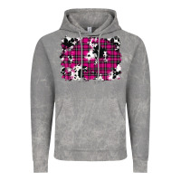 Cloud Rock Pink Christmas Plaid Cowhide Pattern Background Vintage Hoodie - RanaPortraitStore