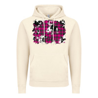 Vintage Artic Pink Christmas Plaid Cowhide Pattern Background Vintage Hoodie - RanaPortraitStore