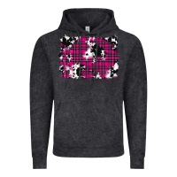 Vintage Black Pink Christmas Plaid Cowhide Pattern Background Vintage Hoodie - RanaPortraitStore