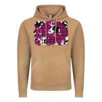 Vintage Camel Pink Christmas Plaid Cowhide Pattern Background Vintage Hoodie - RanaPortraitStore