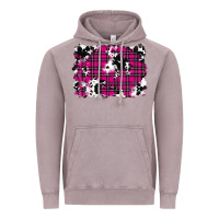 Vintage Zinc Pink Christmas Plaid Cowhide Pattern Background Vintage Hoodie - RanaPortraitStore