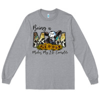 Heather Grey being a mom makes my life complate Long Sleeve Tee - CowhideDigitalArt