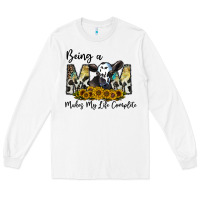 White being a mom makes my life complate Long Sleeve Tee - CowhideDigitalArt