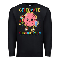 Black celebrate neurodiversity Premium Sweatshirt - MaliasSmallBusiness
