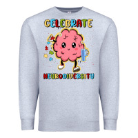 Heather Grey celebrate neurodiversity Premium Sweatshirt - MaliasSmallBusiness