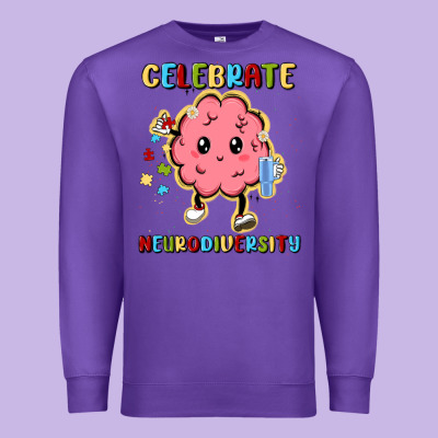Celebrate Neurodiversity Premium Sweatshirt Designed By Maliassmallbusiness
