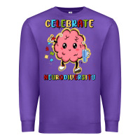 Purple celebrate neurodiversity Premium Sweatshirt - MaliasSmallBusiness