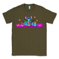 Army Green stitch ohana Classic Tee - AdoDesignShop