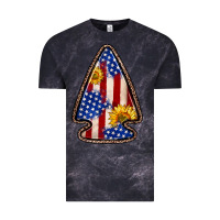 Cloud Black American flag sunflower arrowhead Vintage Tee - Zillion Design Studio
