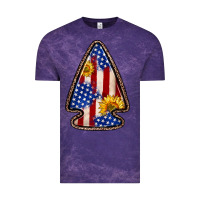 Cloud Purple American flag sunflower arrowhead Vintage Tee - Zillion Design Studio