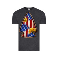 Vintage Black American flag sunflower arrowhead Vintage Tee - Zillion Design Studio