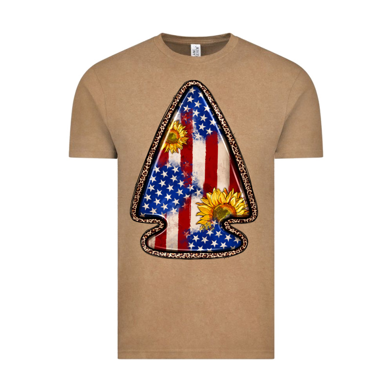 American Flag Sunflower Arrowhead Vintage Tee by Zillion Design Studio | Teevron