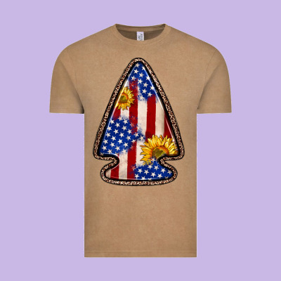 American Flag Sunflower Arrowhead Vintage Tee Designed By Zillion Design Studio