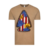 Vintage Coffee American flag sunflower arrowhead Vintage Tee - Zillion Design Studio