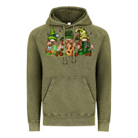 Vintage Olive camping gnomies Vintage Hoodie - texasbilliewilder